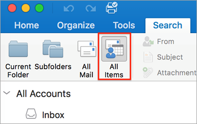 search an email box in outlook for mac